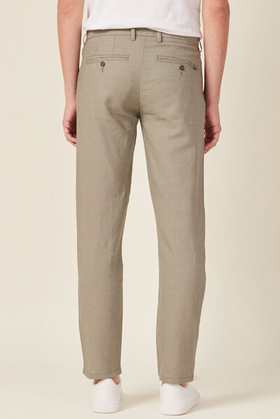Pantalon slim éco-responsable vert kaki homme