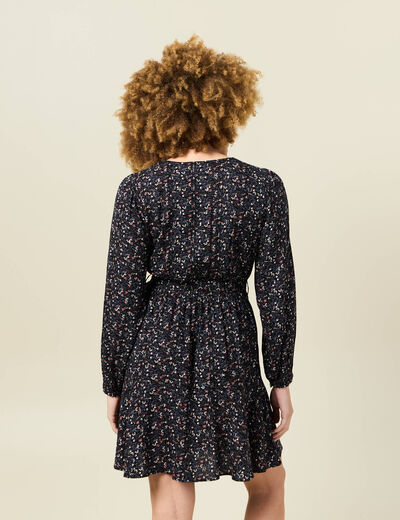 Robe évasée éco-responsable noir femme