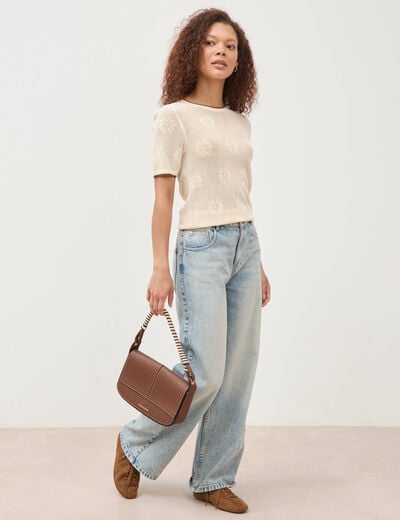 Jeans loose taille standard bleu femme