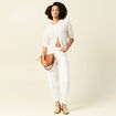 Pantalon slouchy 7/8ème ecru femme