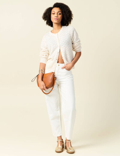 Pantalon slouchy 7/8ème ecru femme