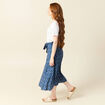 Jupe longue évasée bleu femme