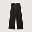 Pantalon large taille standard marron fonc&eacute; femme