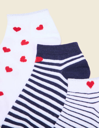 Lot 3 paires chaussettes blanc femme
