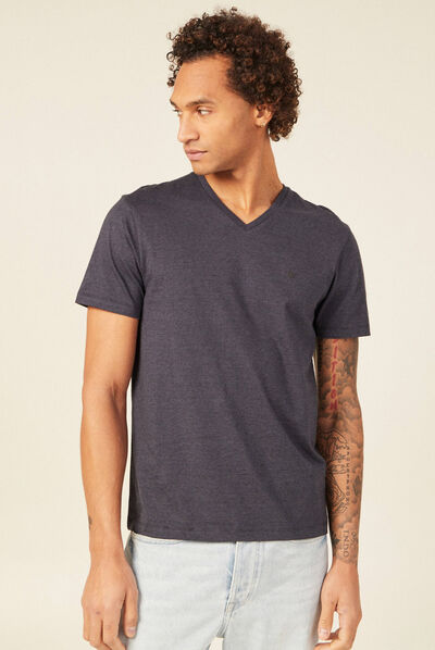 T-shirt manches courtes homme bleu foncé homme