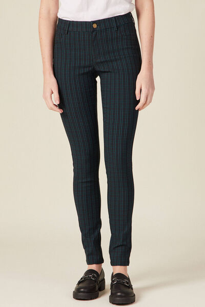 Pantalon skinny vert foncé femme