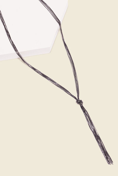 Collier multirangs noir femme