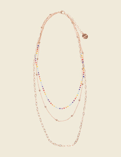 Collier 3 rangs couleur or femme