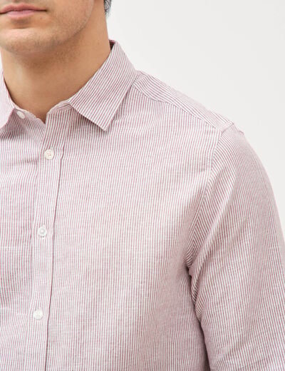 Chemise manches longues vieux rose homme