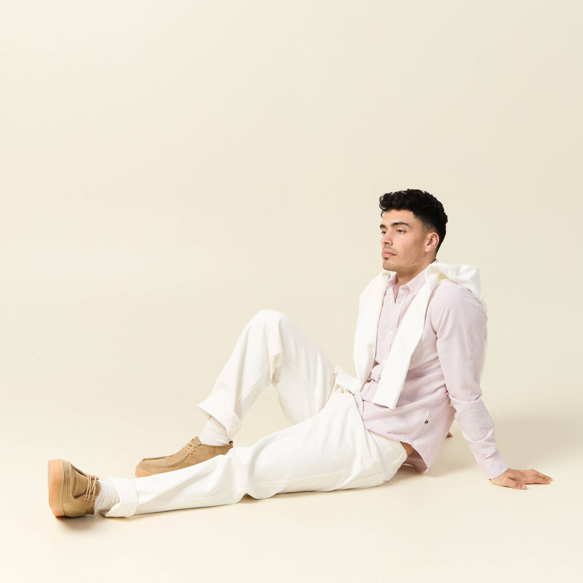 Chemise manches longues vieux rose homme
