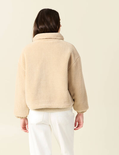 Blouson oversize sherpa creme femme