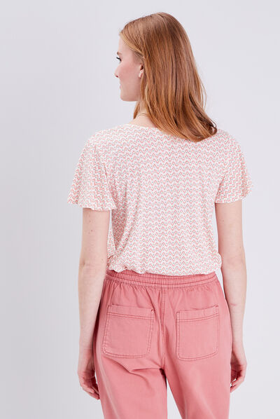 T-shirt éco-responsable creme femme