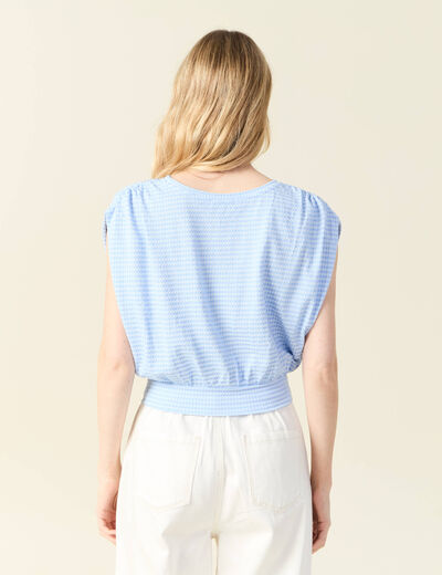 T-shirt manches courtes bleu femme