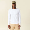 T-shirt en coton manches longues blanc homme