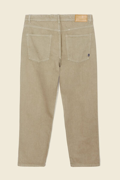 Jeans relaxed 5 poches vert kaki homme