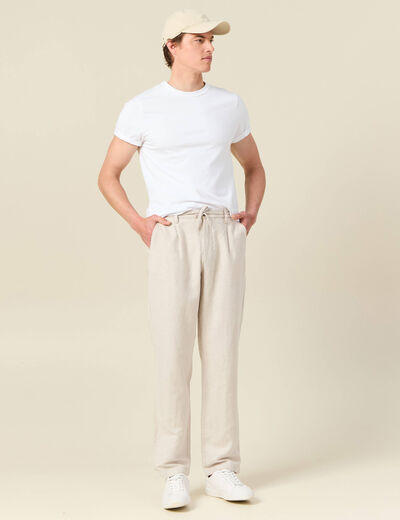 Pantalon chino straight beige homme