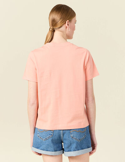 T-shirt éco-responsable rose corail femme