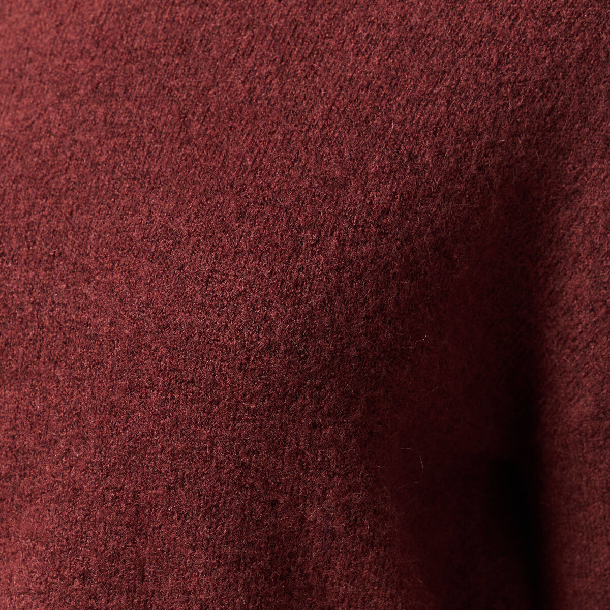 Pull col montant manches longues bordeaux femme