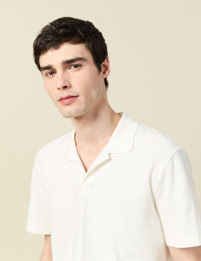 Polo manches courtes ecru homme