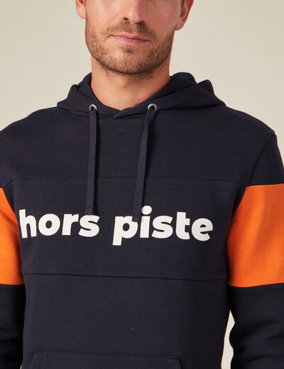 Sweat à capuche bleu marine homme