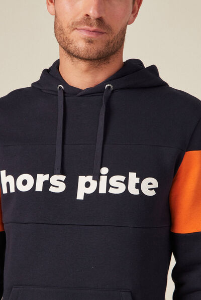 Sweat à capuche bleu marine homme