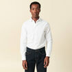Chemise droite courte col am&eacute;ricain blanc homme