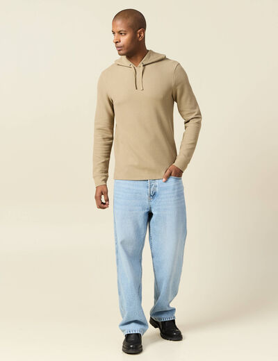 T-shirt à capuche gris homme