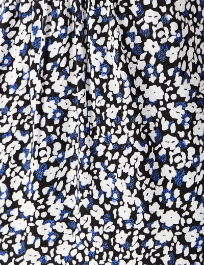 Robe évasée manches courtes bleu femme