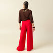 Pantalon large taille standard rouge femme