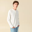 T-shirt cintr&eacute; en coton manches longues ecru homme