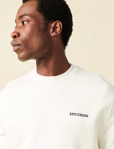 Sweat manches longues ecru homme