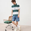 Polo ray&eacute; coupe ample manches courtes blanc homme