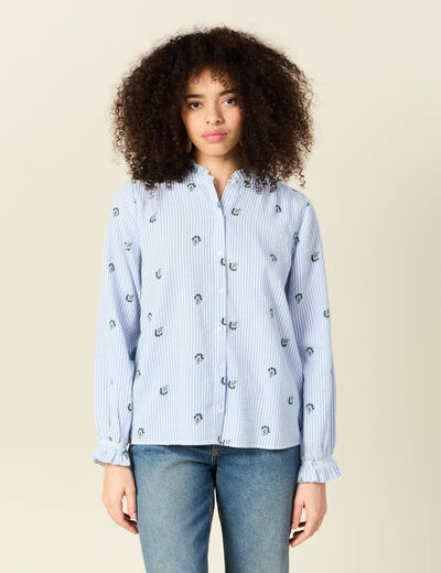 Chemise manches longues blanc femme