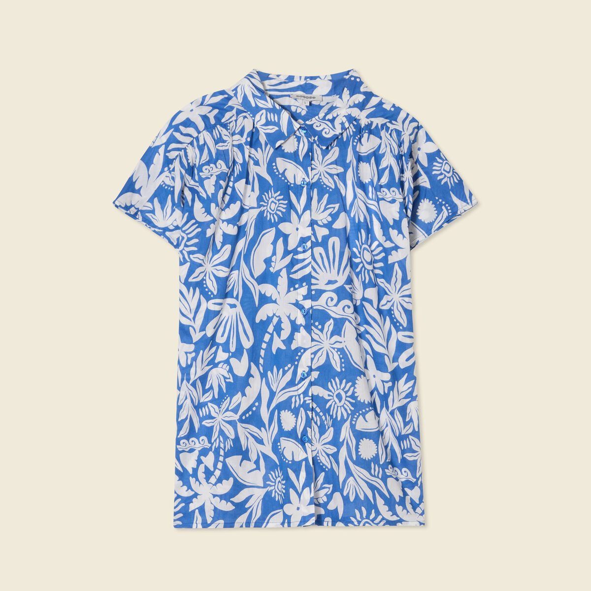 Blouse manches courtes bleu femme