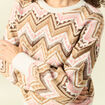 Pull col rond manches longues rose femme