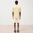Chemise print&eacute;e manches courtes jaune paille homme