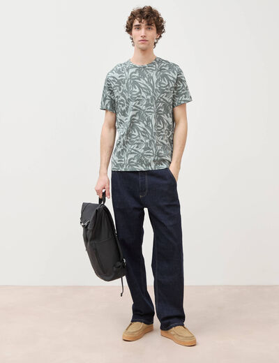 T-shirt manches courtes vert fonc&eacute; homme