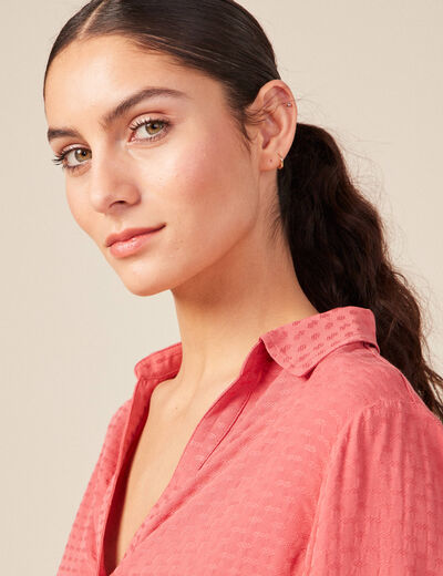 Blouse manches longues terracotta femme