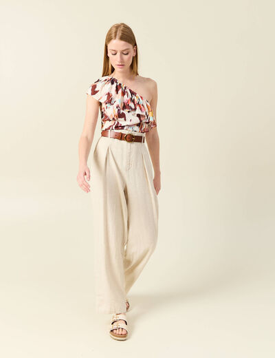 Blouse asymétrique sable femme