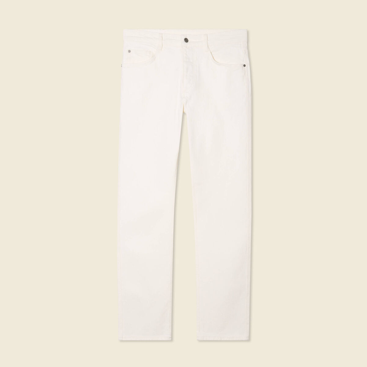 Jeans regular 5 poches denim blanc homme