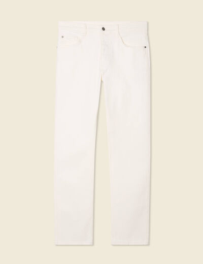 Jeans regular 5 poches denim blanc homme