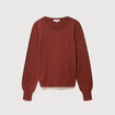 Pull manches longues marron cognac femme