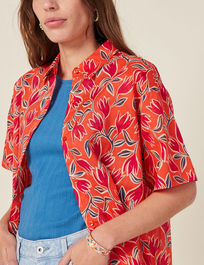 Chemise éco-responsable orange femme
