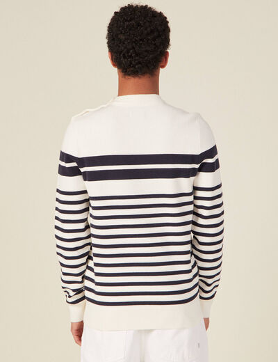 Pull éco-responsable ecru homme