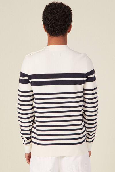 Pull éco-responsable ecru homme