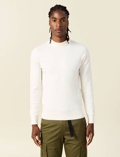 Pull manches longues ecru homme