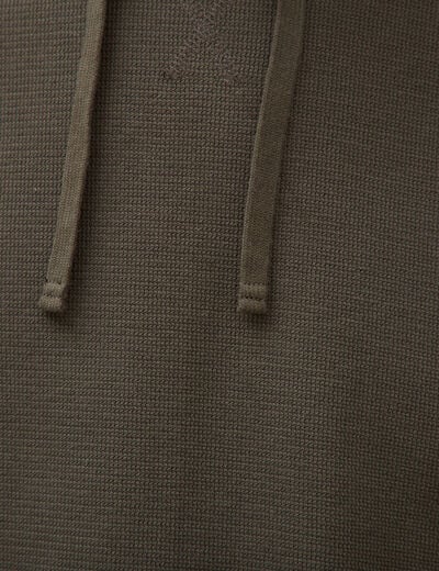 T-shirt &agrave; capuche vert kaki homme