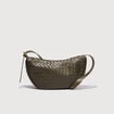 Sac bandouli&egrave;re tress&eacute; avec doublure vert olive femme