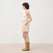 Short taille haute creme femme