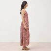 Robe bretelle satin&eacute;e col v marron chocolat femme